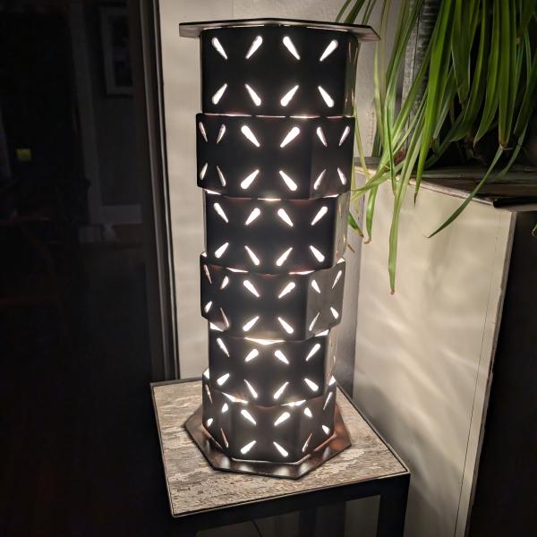 Light tower on a steel pedestal