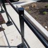 Close up view of the railing