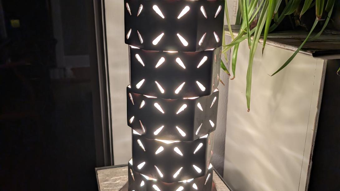 Light tower on a steel pedestal