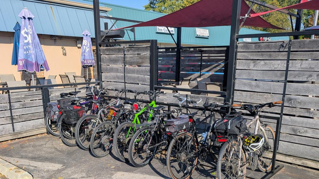 Bike rack full of bikes